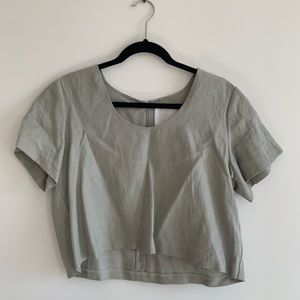 Meg Shop Boxy Cropped Linen Top